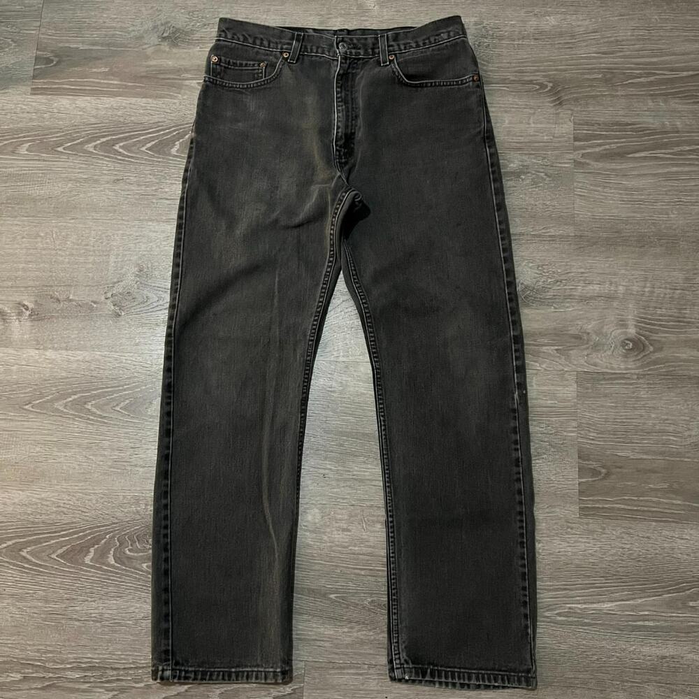 y2k 2000s Levi’s 505 grunge straight leg faded black jeans 34 waist